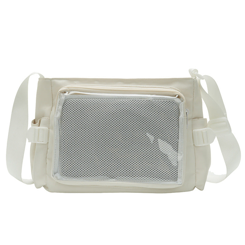 Women's Style Transparent Canvas Campus Cartoon Snacks Crossbody Bags