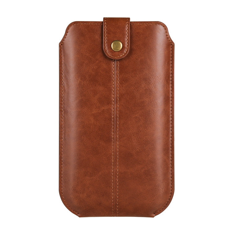 Lightweight Magnetic Snap Leather Male Elderly Vertical Phone Bags
