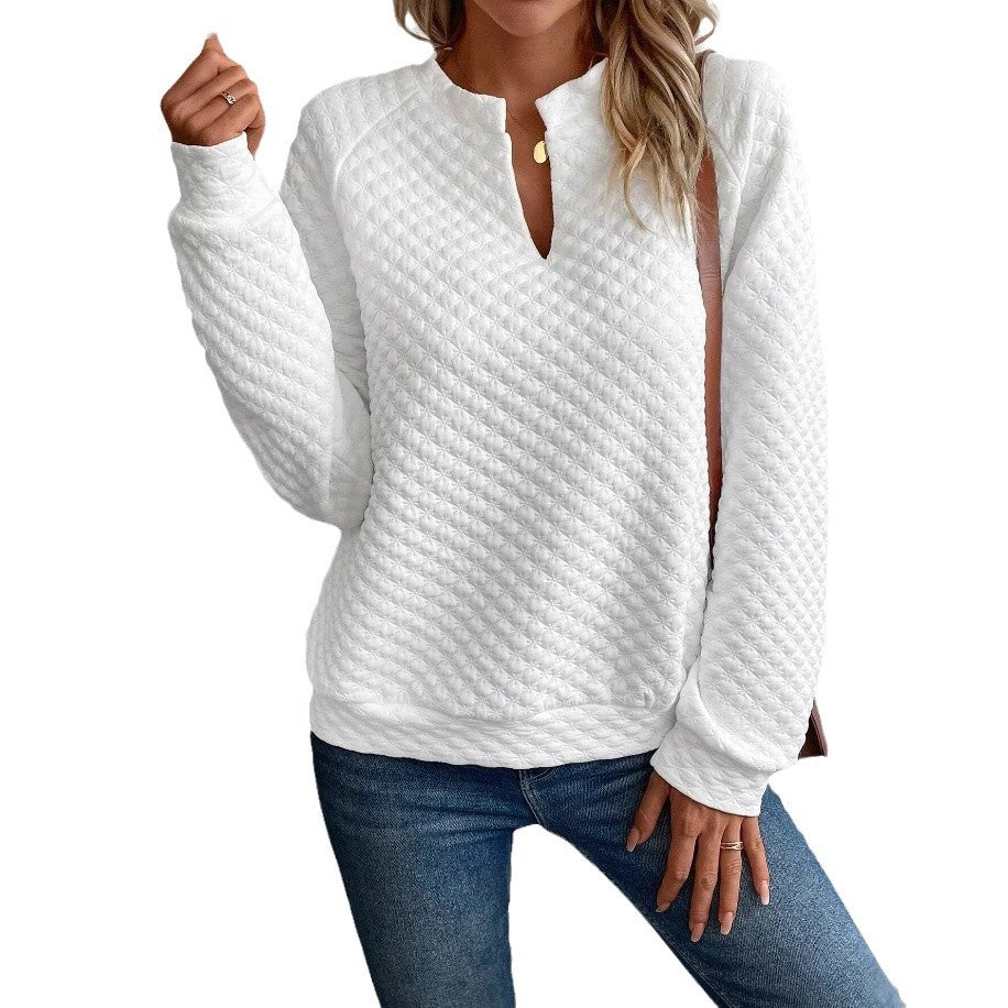 Women's Autumn Solid Color Deep Stitching Long Women's Sweater, Sweater