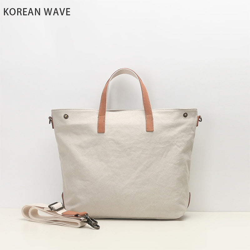Women's & Men's & Canvas With First Layer Cowhide Large Bags