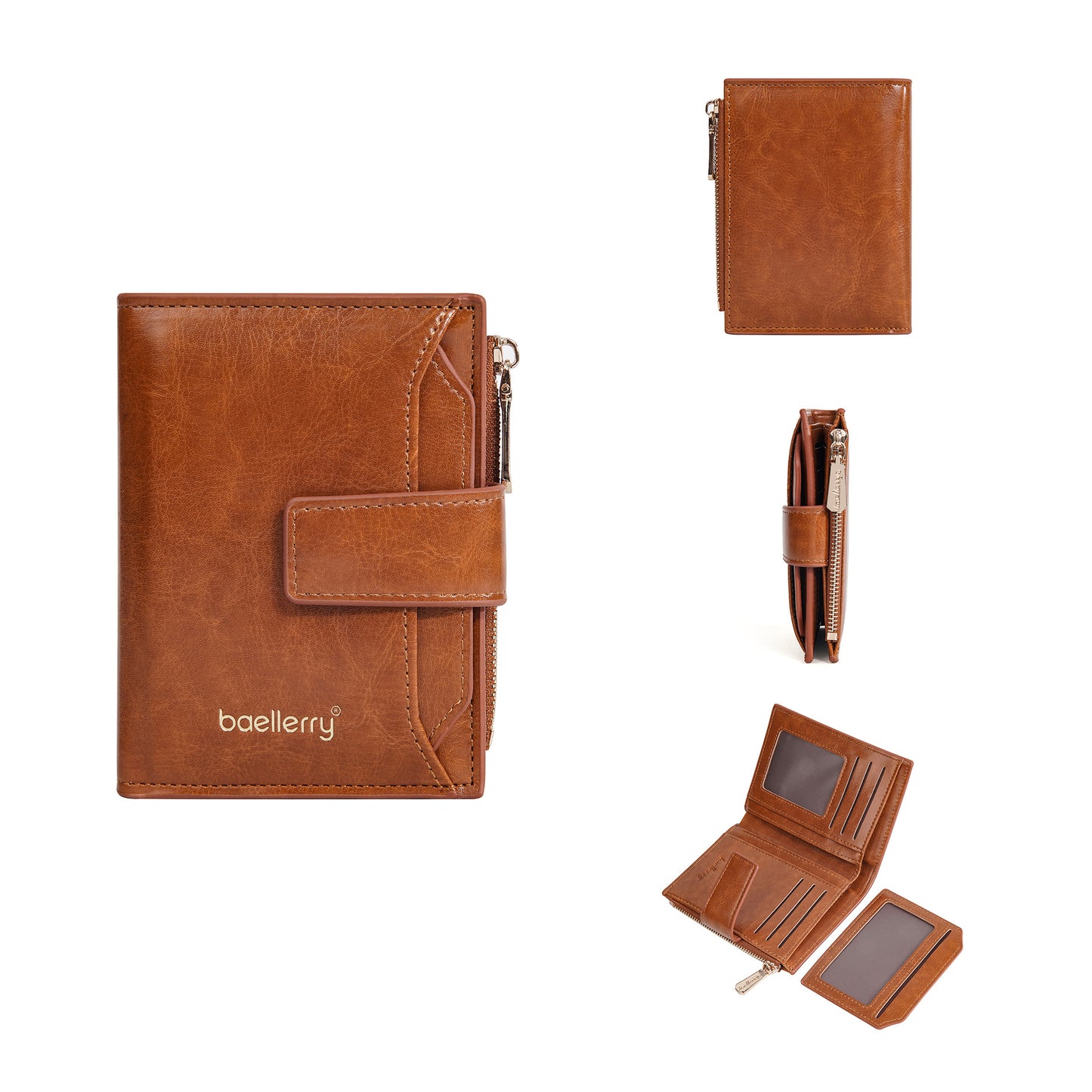 Women's Short Multiple Slots Snap Button Multifunctional Ladies Wallets