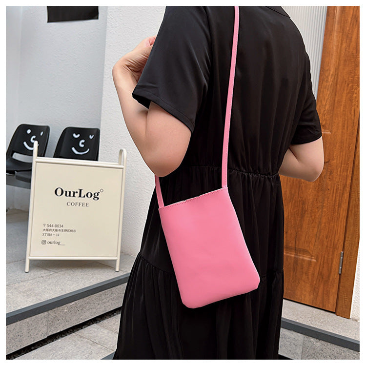 Korean Style Artistic Retro Solid Color Crossbody Bags
