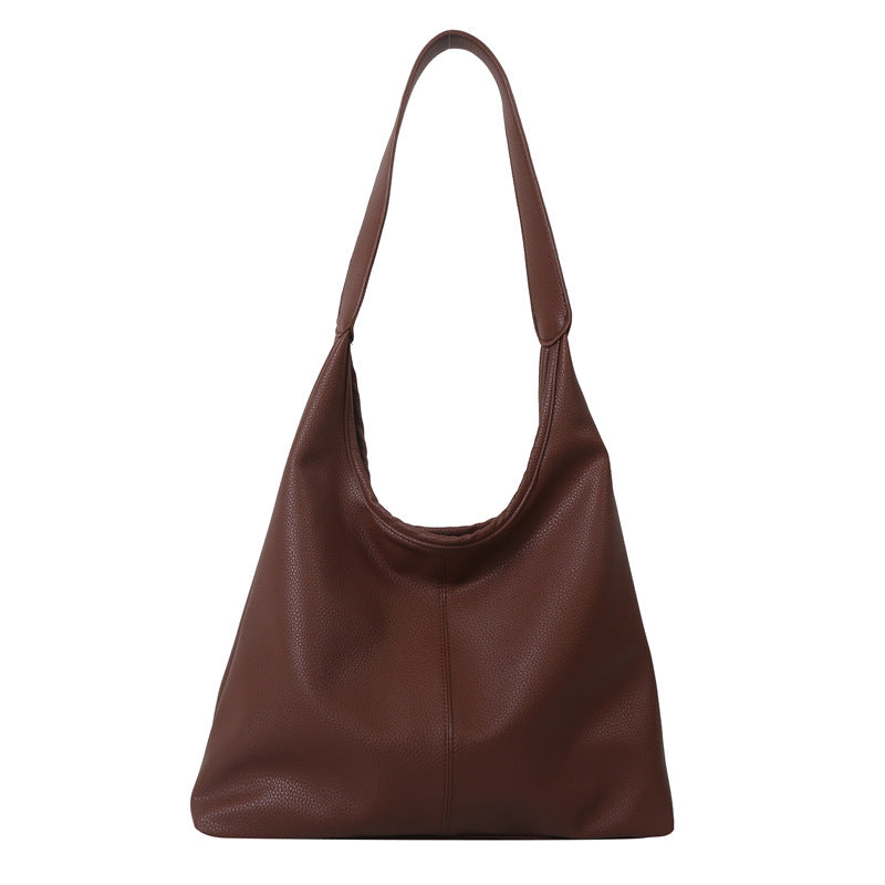 Soft Leather Large Capacity Fashion Retro Commuter Tote Bags