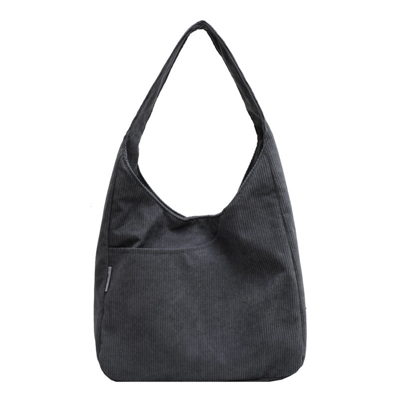 Women's Corduroy Large Capacity Korean Fashion Canvas Shoulder Bags