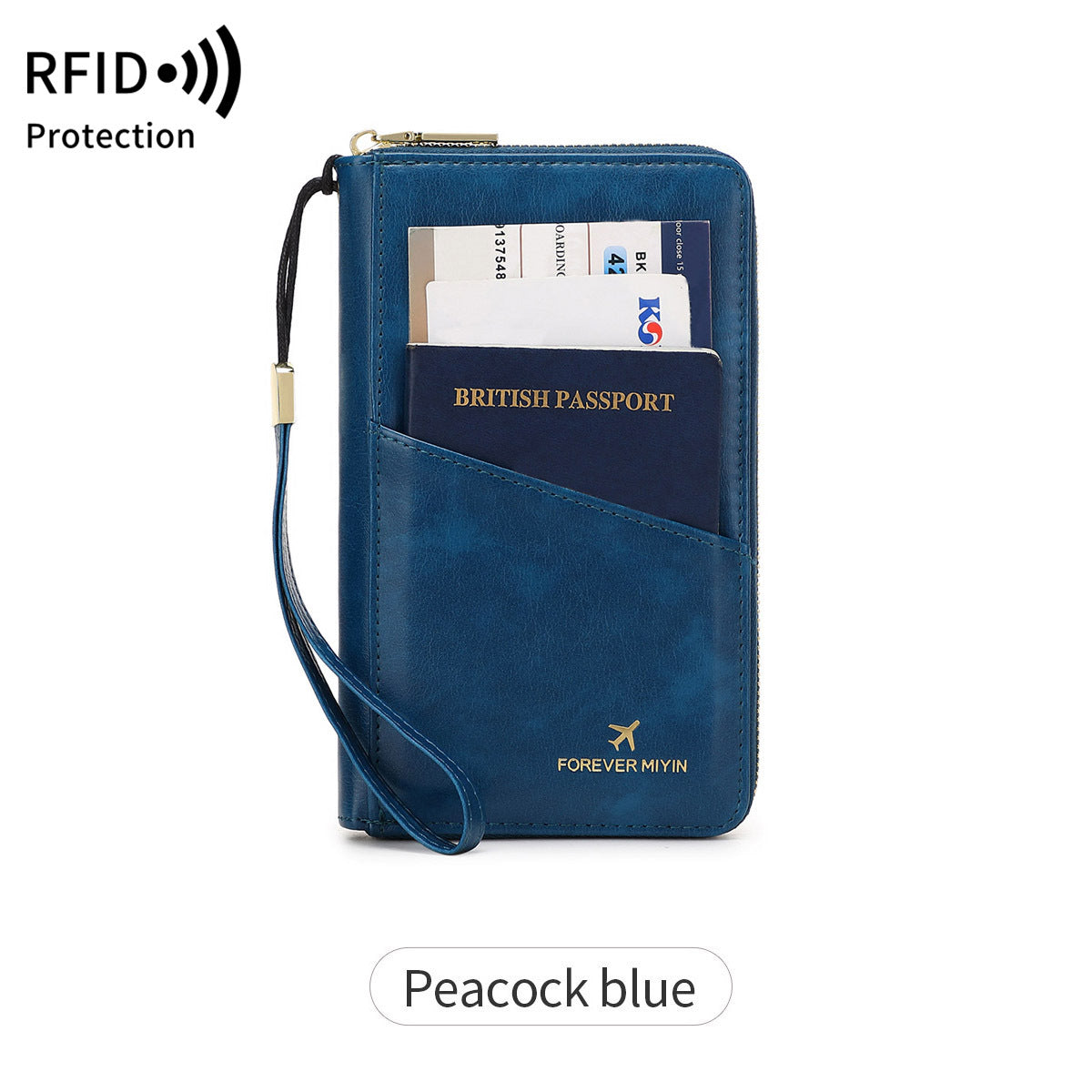 Swiping Long Zipper Passport Ticket Storage Id Package