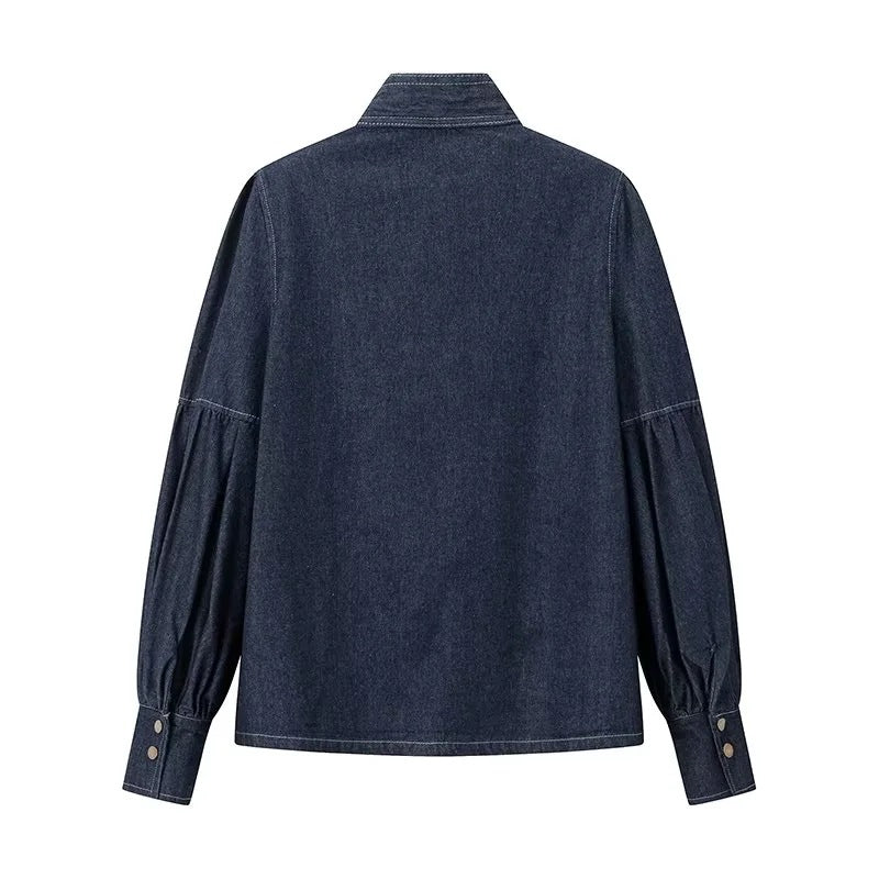 Women's Spring French Style Temperament Commuter Bow Blouses