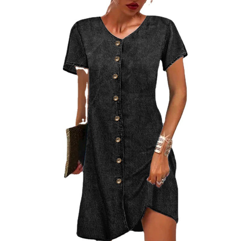 Women's Clearance Denim Summer Loose Appropriation Shirt Dress