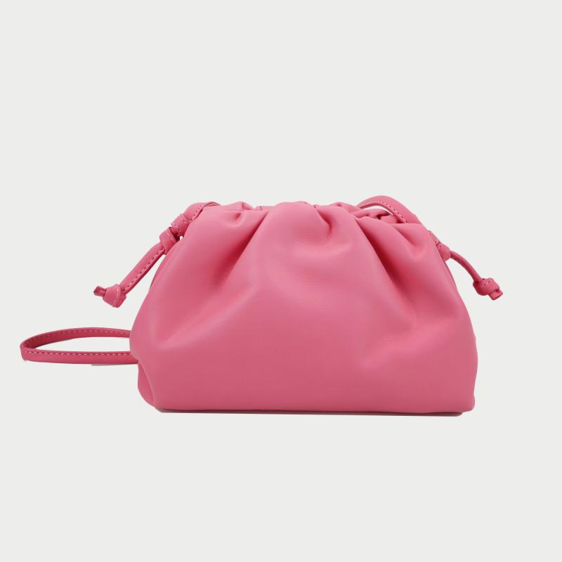 Women's Color Soft Cowhide Pleated Dumpling Fashion Trendy Crossbody Bags