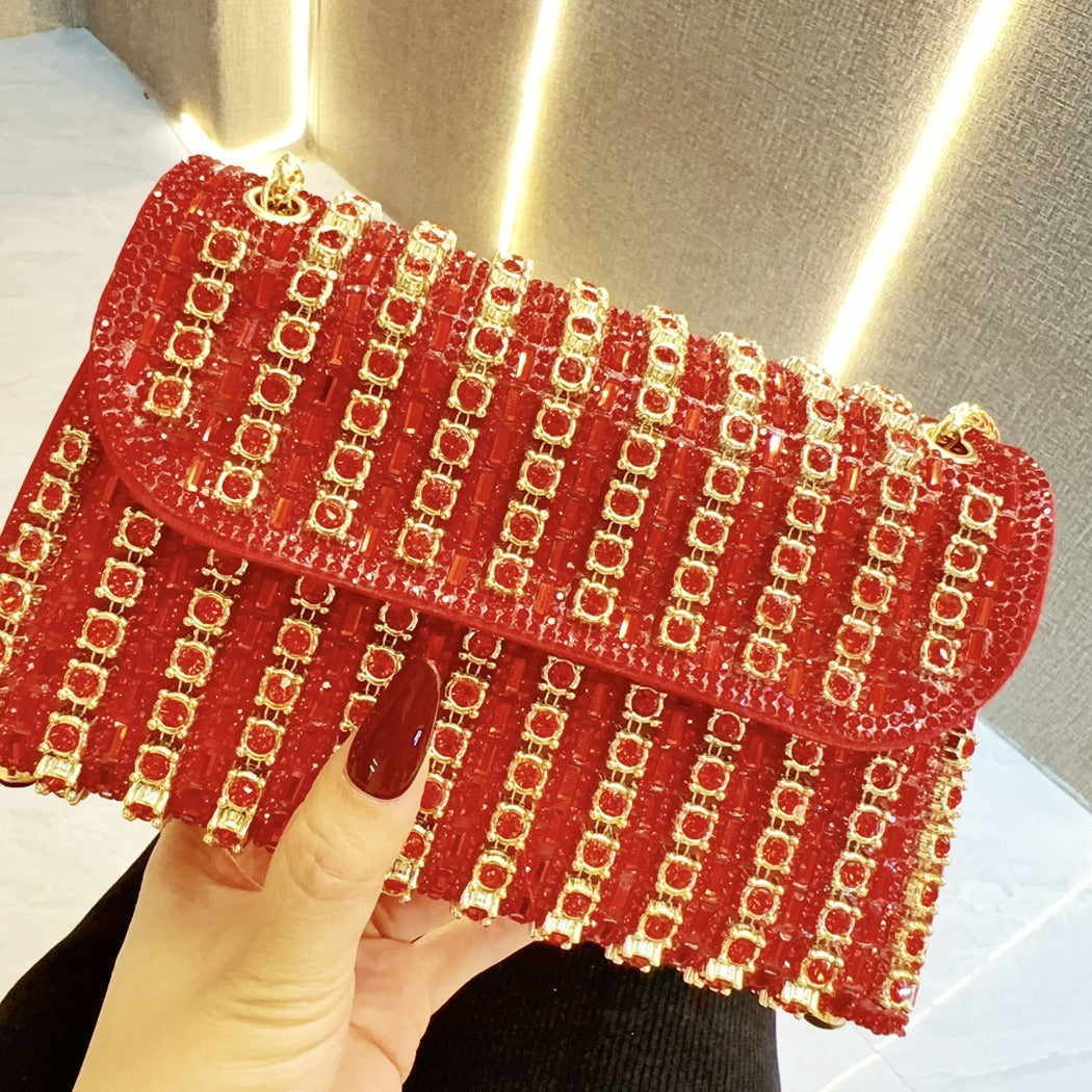 Fashion Elegant Red Bridal Wedding Banquet Clutch Evening Bags
