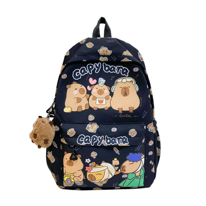 Trendy Large Capacity Capybara Junior High Backpacks