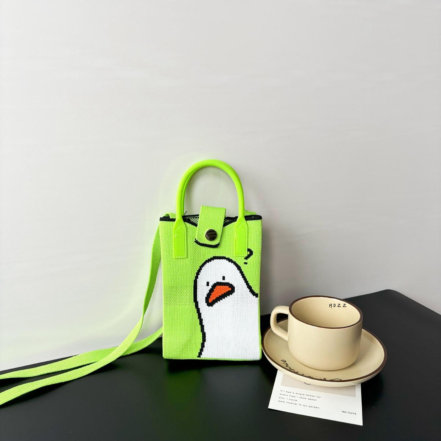 High Sense Mobile Cartoon Knitted Dopamine Bags