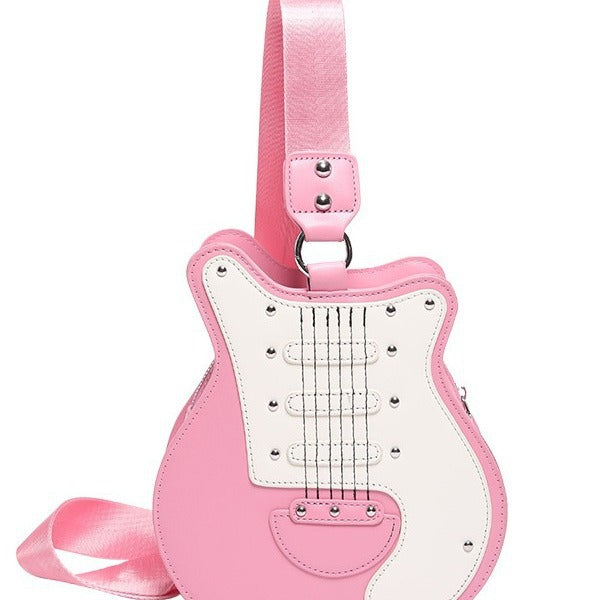 Women's Guitar Shape Handmade Personality Creative Female Shoulder Bags