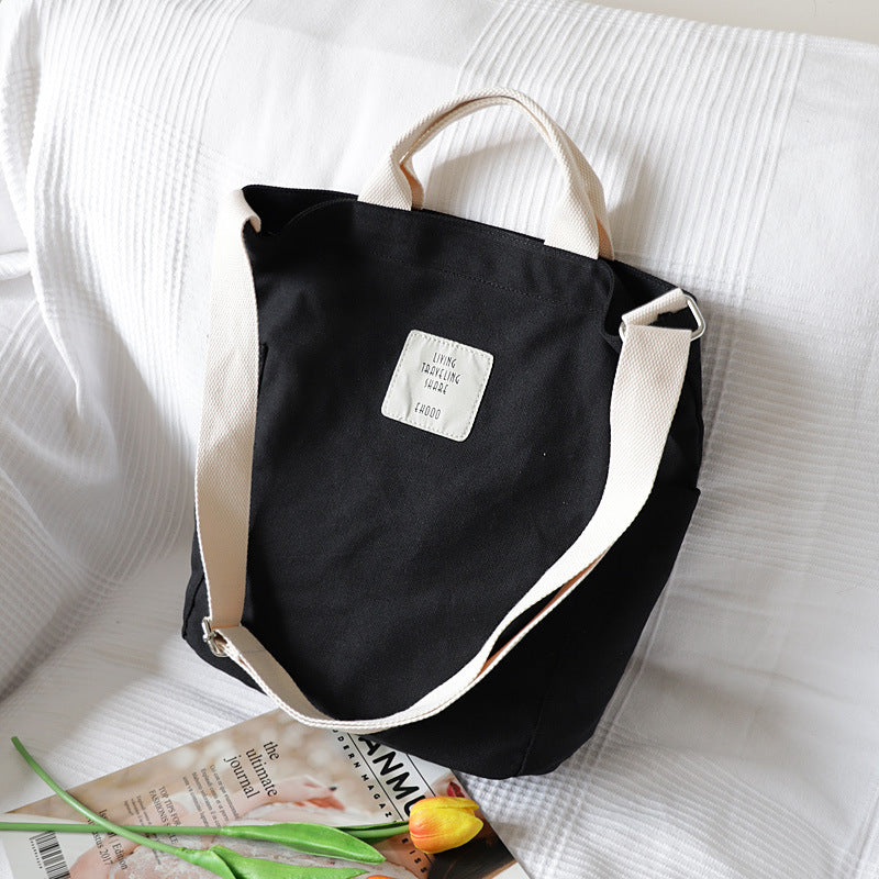 Women's Canvas Simple Literary Trends Fashion Large Crossbody Bags