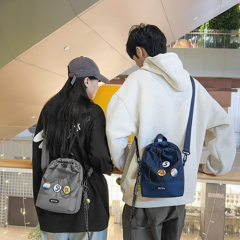 Women's Cycling Personalized Drawstring Kettle Trendy Walking Men's Messenger Bags