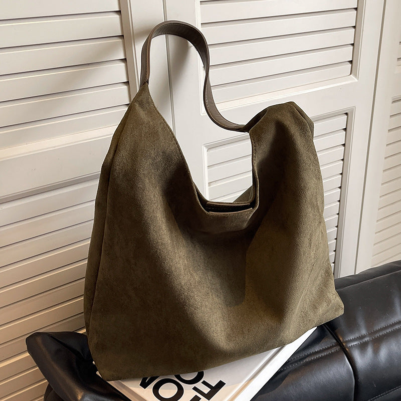 Women's Frosted Vintage Large Capacity Versatile Popular Bucket Bags