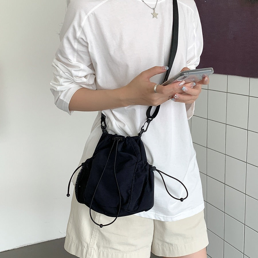 Drawstring Pleated Nylon Summer Female Niche Crossbody Bags