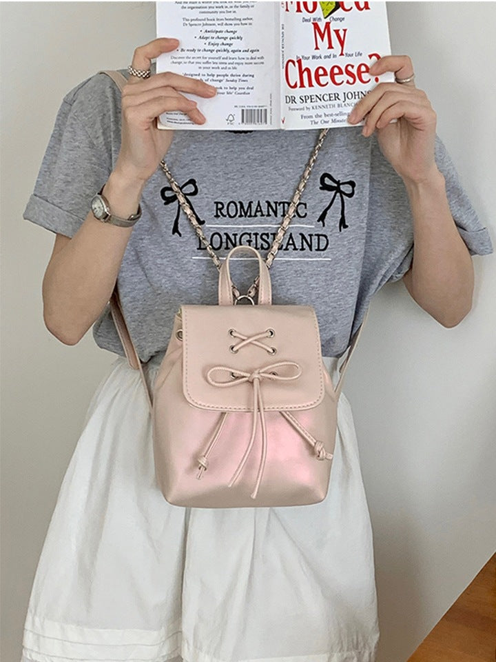 Women's Ballet Style Bow Trendy Cute Portable Shoulder Bags