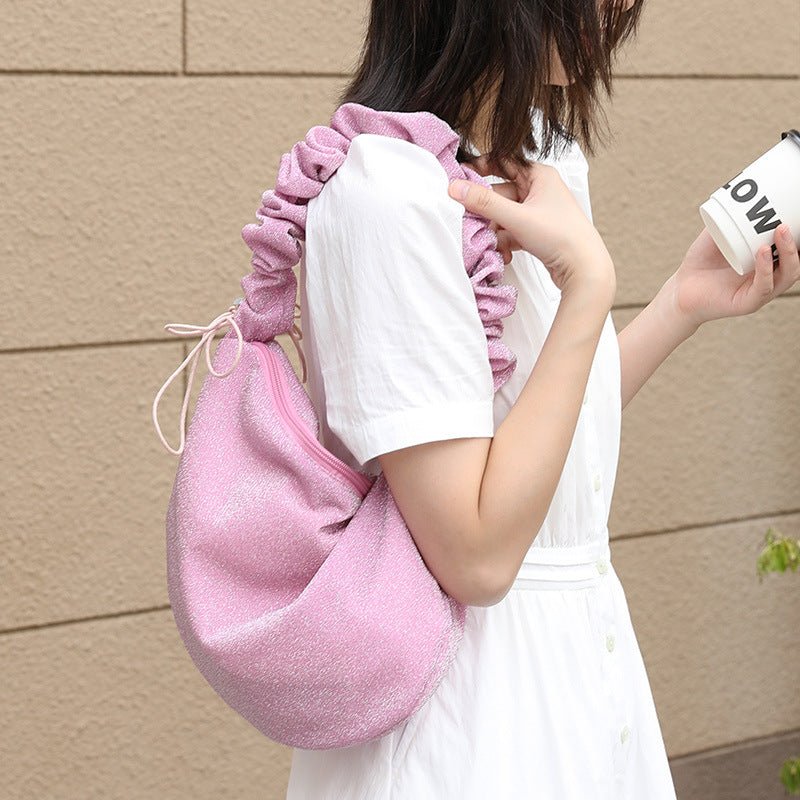 Women's Style Artistic Canvas Underarm Pleated Fashion Crossbody Bags