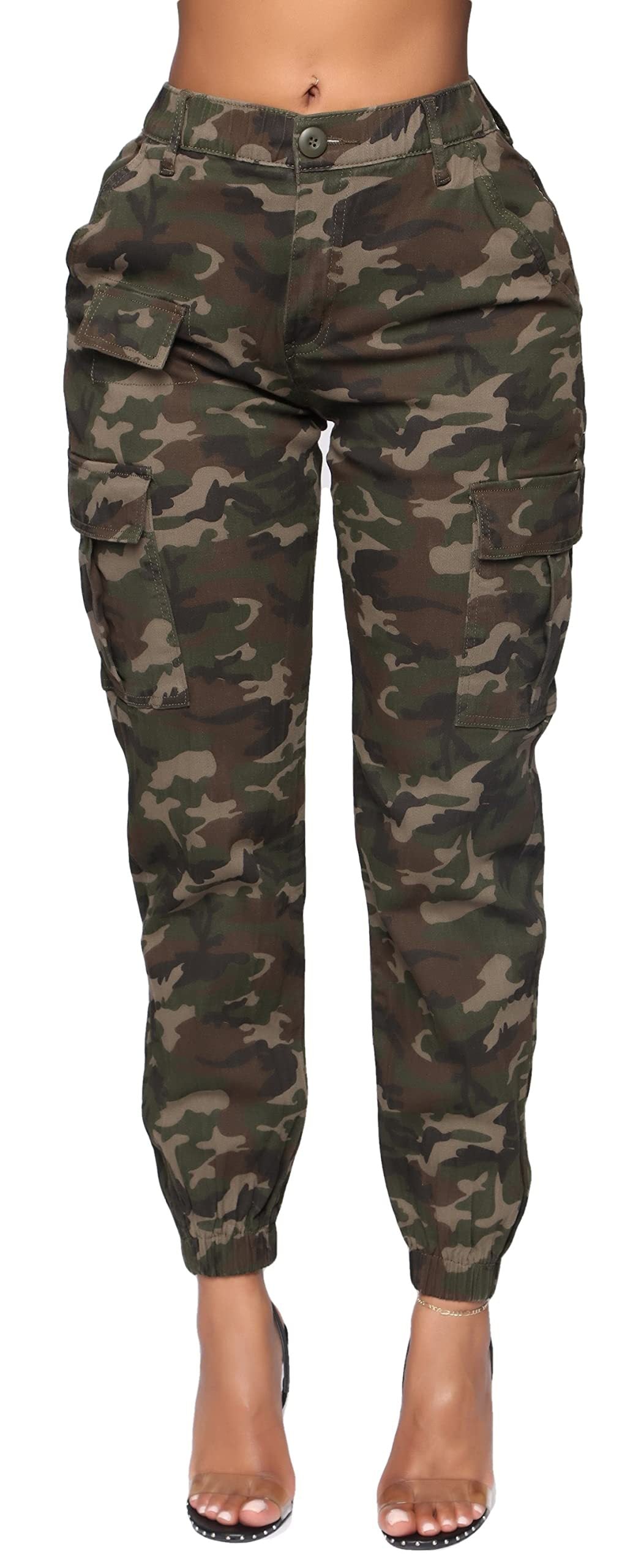 Women's Outdoor Overalls Design Elastic Waist Casual Pants