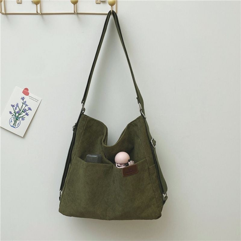 Women's Cloth Texture Large Capacity Canvas Commuter Tote Bags