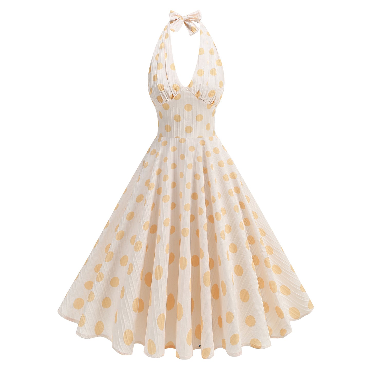 Hepburn Style High Waist Polka-dot Vacation Dresses