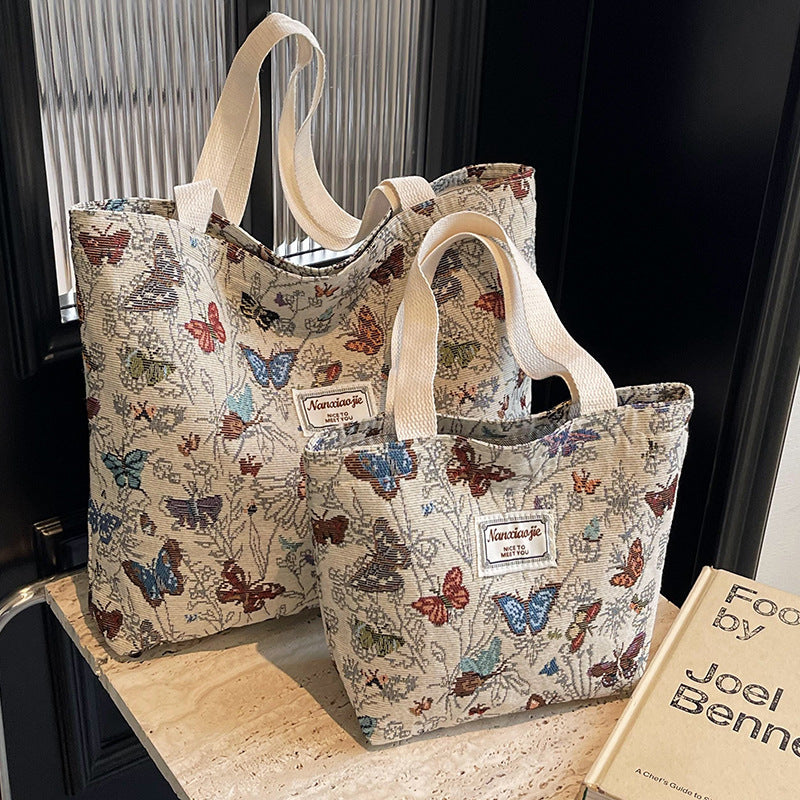 Large Capacity Butterfly Canvas Commuter Female Bags
