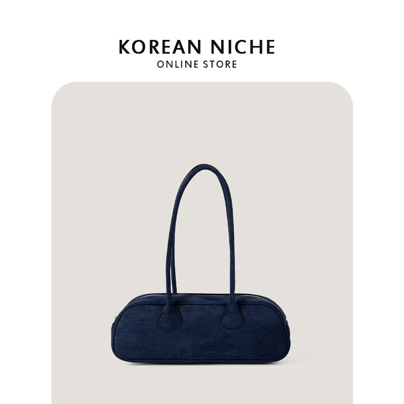 Women's Suede Baguette Fashionable Soft Vintage Plush Shoulder Bags