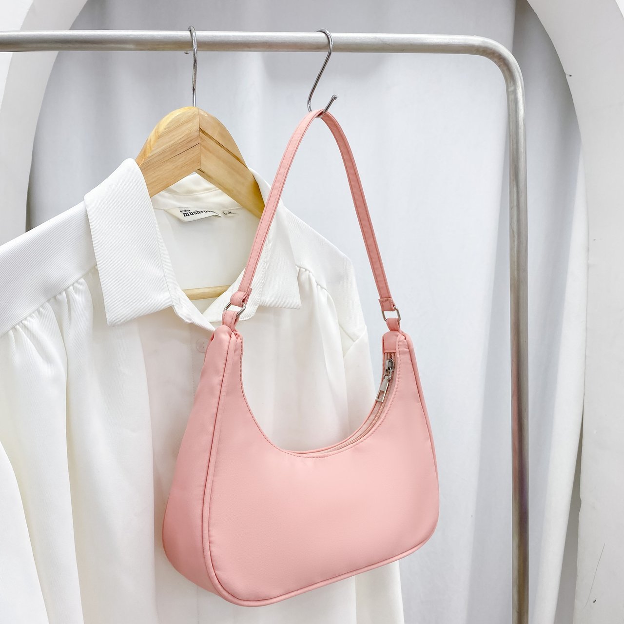 Women's Fashion Trend Dumpling Portable Nylon Solid Armpit Bags