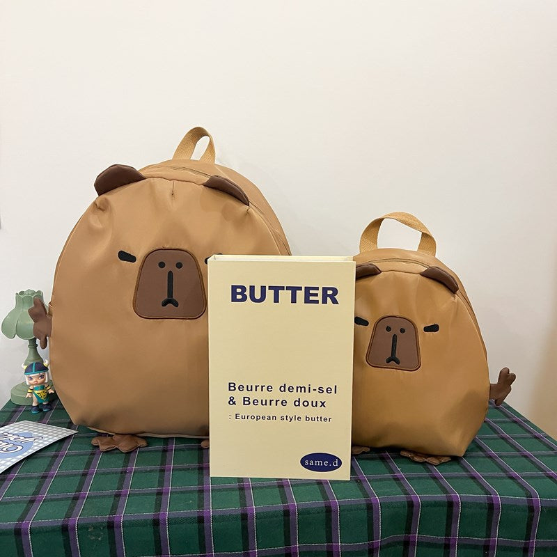 Cute Popular Heart Cartoon Capybara Large Backpacks