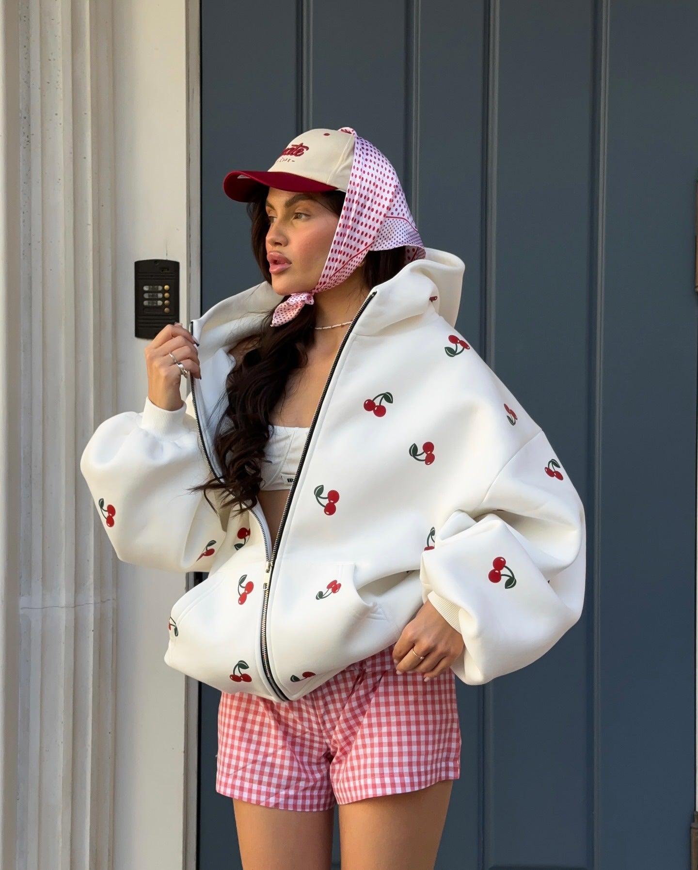 Women's Loose Idle Fashion Cherry Print High-grade Sweaters