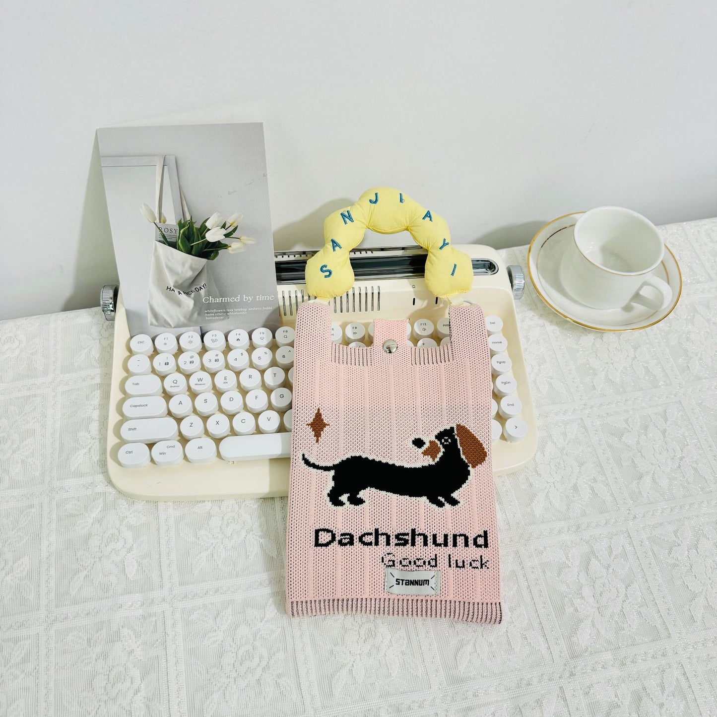 Creative Cute Cartoon Cat Knitted Mini Crossbody Bags