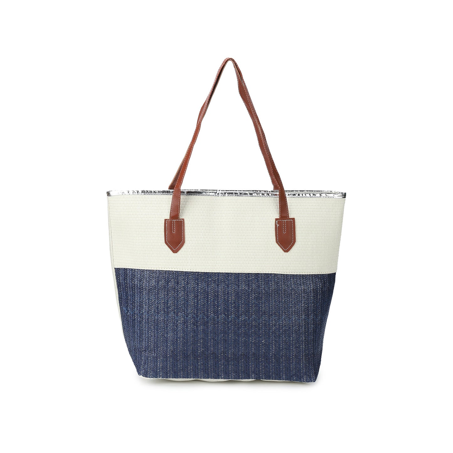 Women's Underarm Large Capacity Canvas Striped Beach Tote Bags