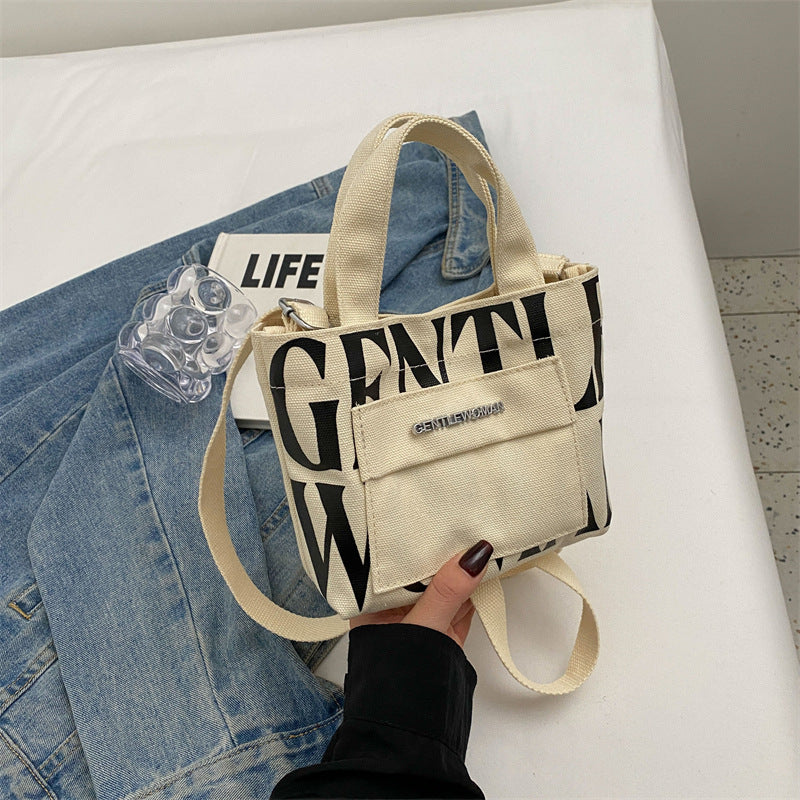 Thailand Hardware Mini Letter Printing Canvas Shoulder Bags