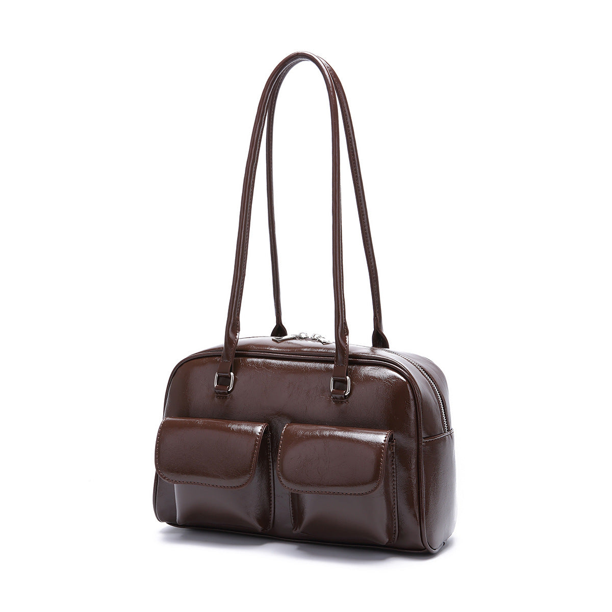Women's Retro Portable Underarm Oil Wax Leather Shoulder Bags