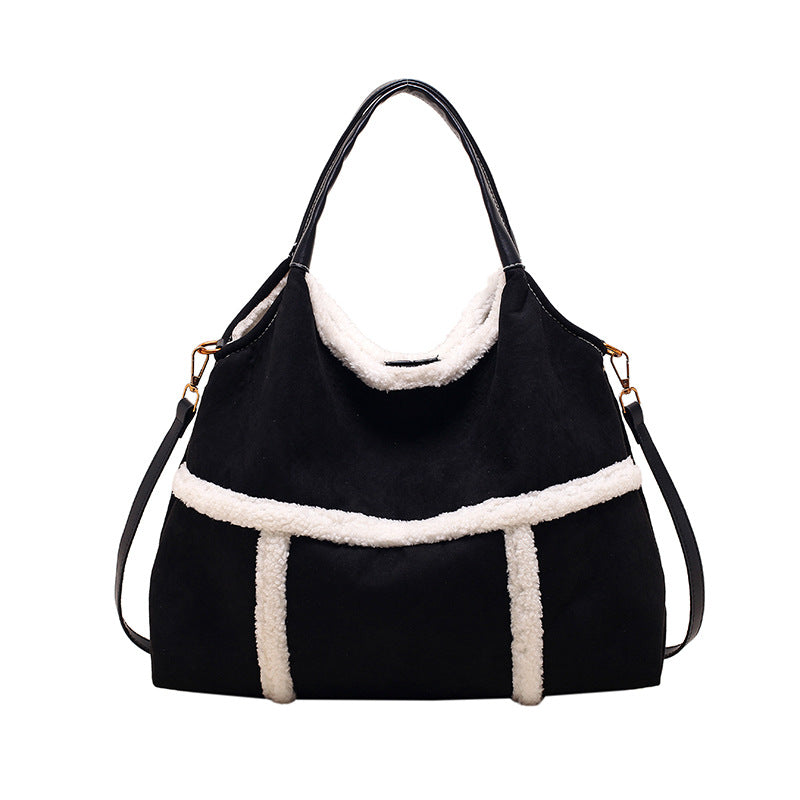 Women's Suede Portable Large Capacity Totes Plush Tote Bags