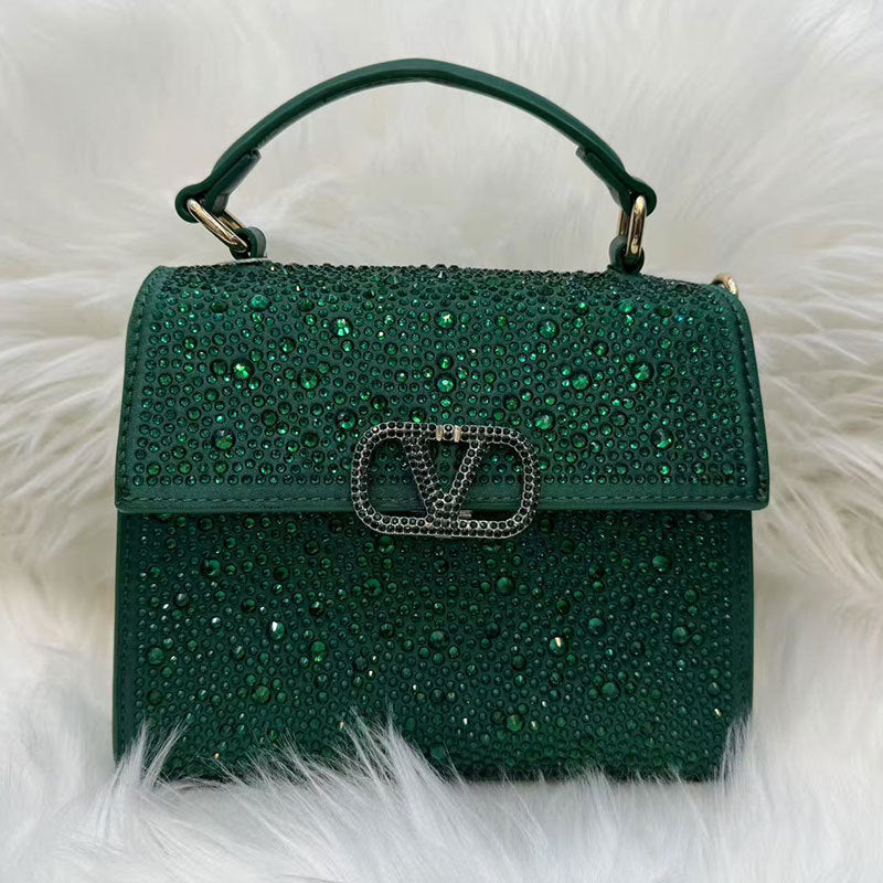 Women's Diamond Rhinestone Flip Retro High-grade Light Crossbody Bags