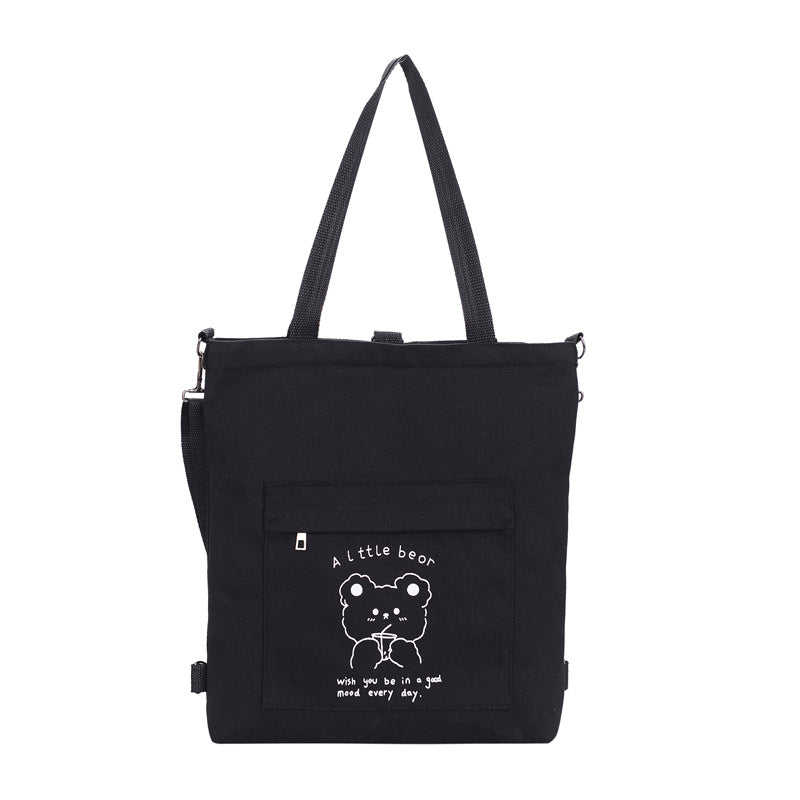 Simple Female Stylish Texture Canvas Class Handbags