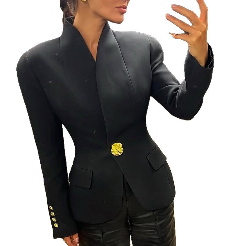 Women's Fashion Temperament Slim Fit Business Small Jackets