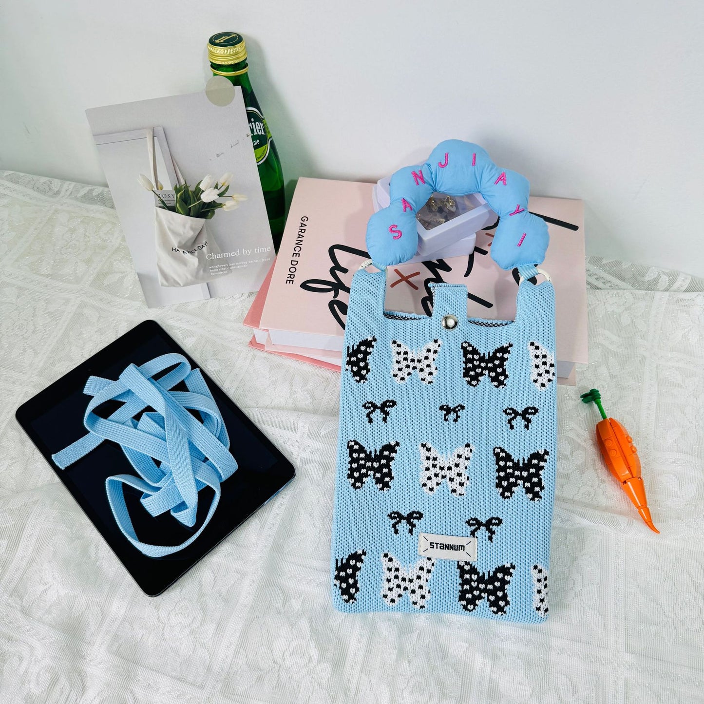 Creative Cute Cartoon Cat Knitted Mini Crossbody Bags