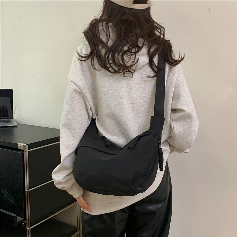 Western Style Pure Color Fresh Large Shoulder Bags