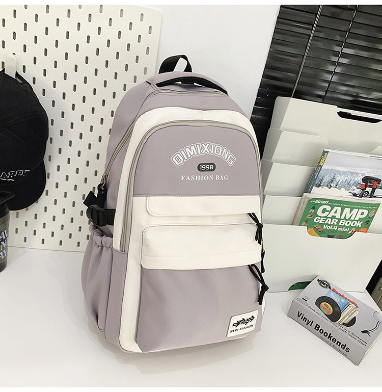 Women's & Men's & Contrast Color Large Capacity Female Junior Backpacks