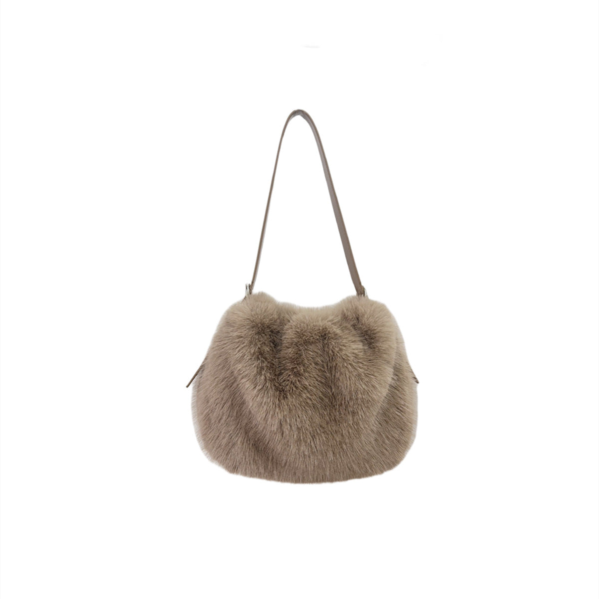 Fox Fur Large Capacity Plush Underarm Shoulder Bags