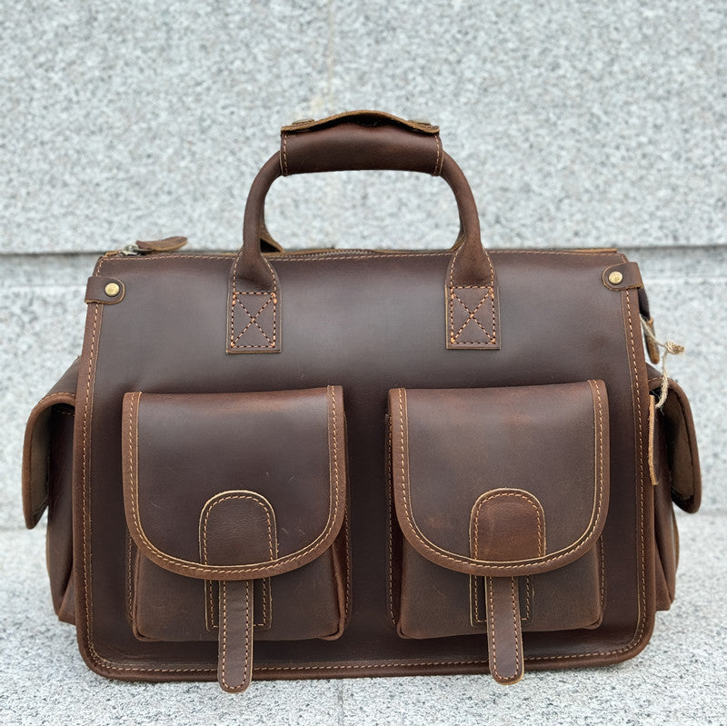 Men's Cowhide Brushed Leather Large Capacity Men's Messenger Bags