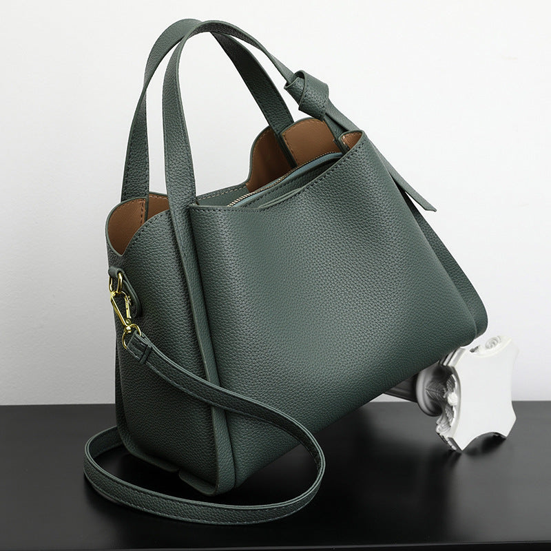 Women's Soft Leather Vegetable Basket High-grade Elegant Shoulder Bags