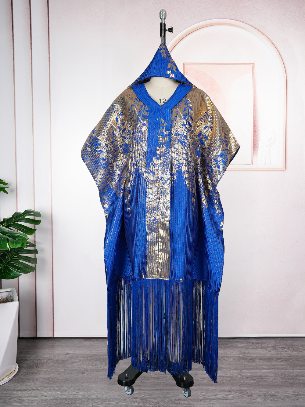 Women's African Bronzing Robe Headscarf Tassel Dress Dresses