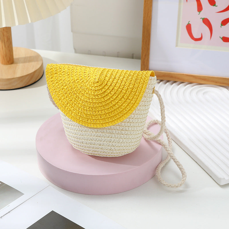 Women's Summer Seaside Holiday Straw Colorful Woven Bags