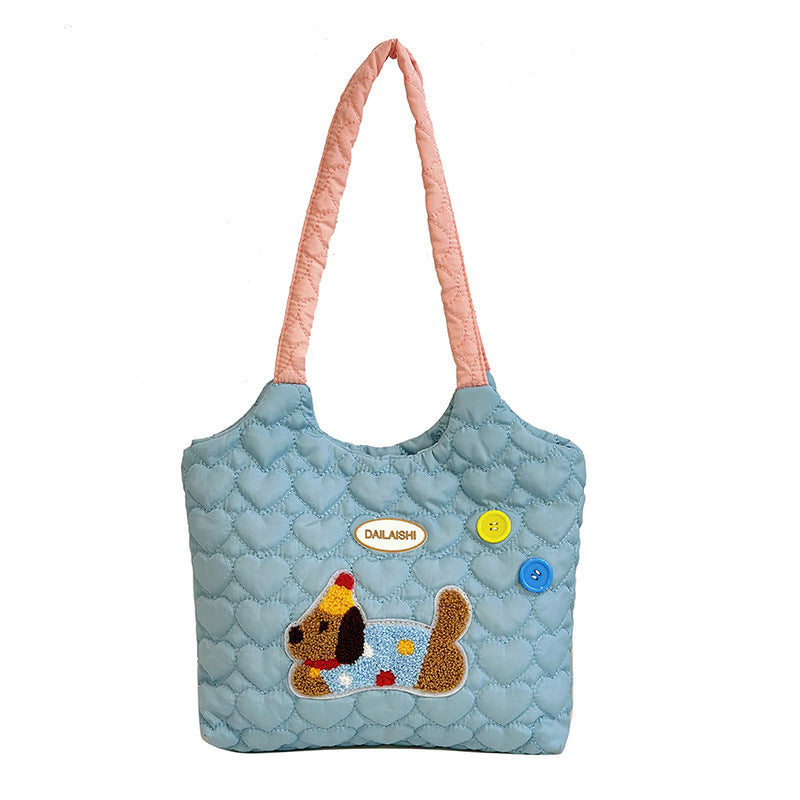 Style Cute Cartoon Sausage Dog Winter Shoulder Bags