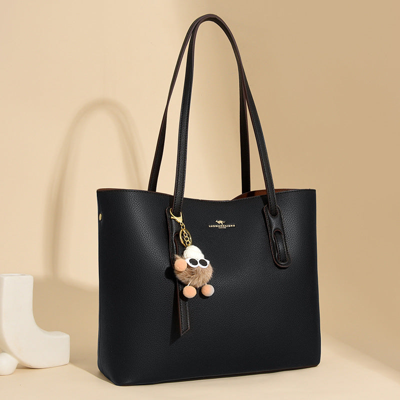 Women's Fashion Simple Solid Color Portable Daily Shoulder Bags