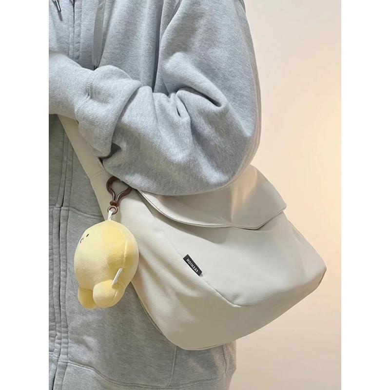 Style Simple Pure Color One Trendy Crossbody Bags