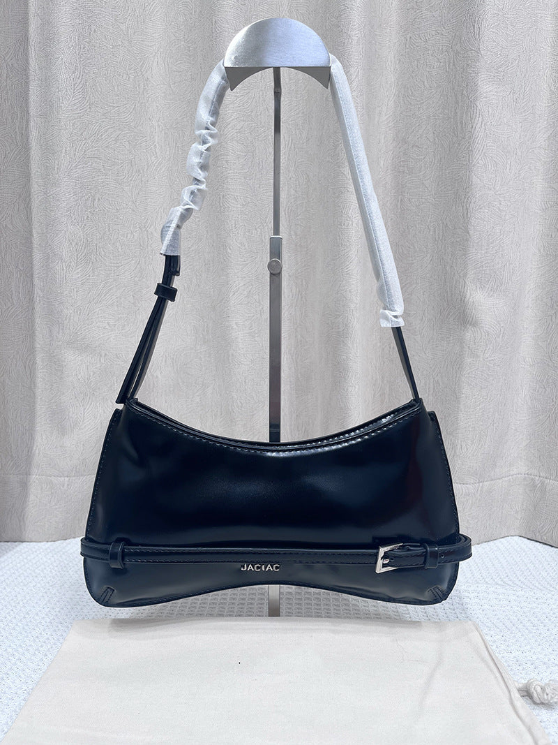 Leather Glossy Vintage Baguette Underarm High-grade Armpit Bags